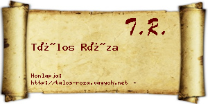 Tálos Róza névjegykártya